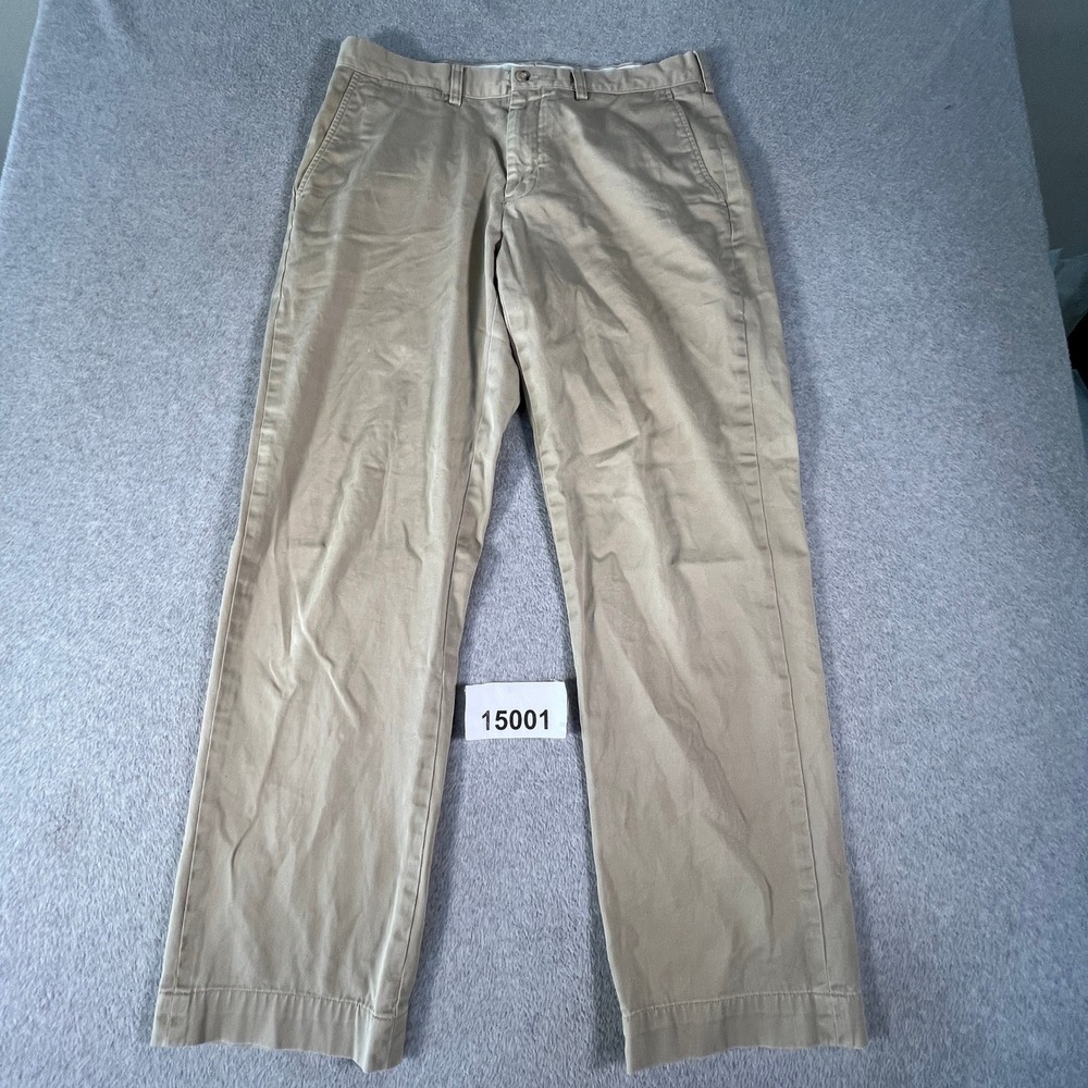Polo Ralph Lauren Preston Chino Pants Men 34x32 Tan Cotton Slash Pockets Outdoor